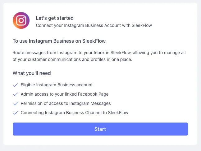 SleekFlow Instagram Get Started