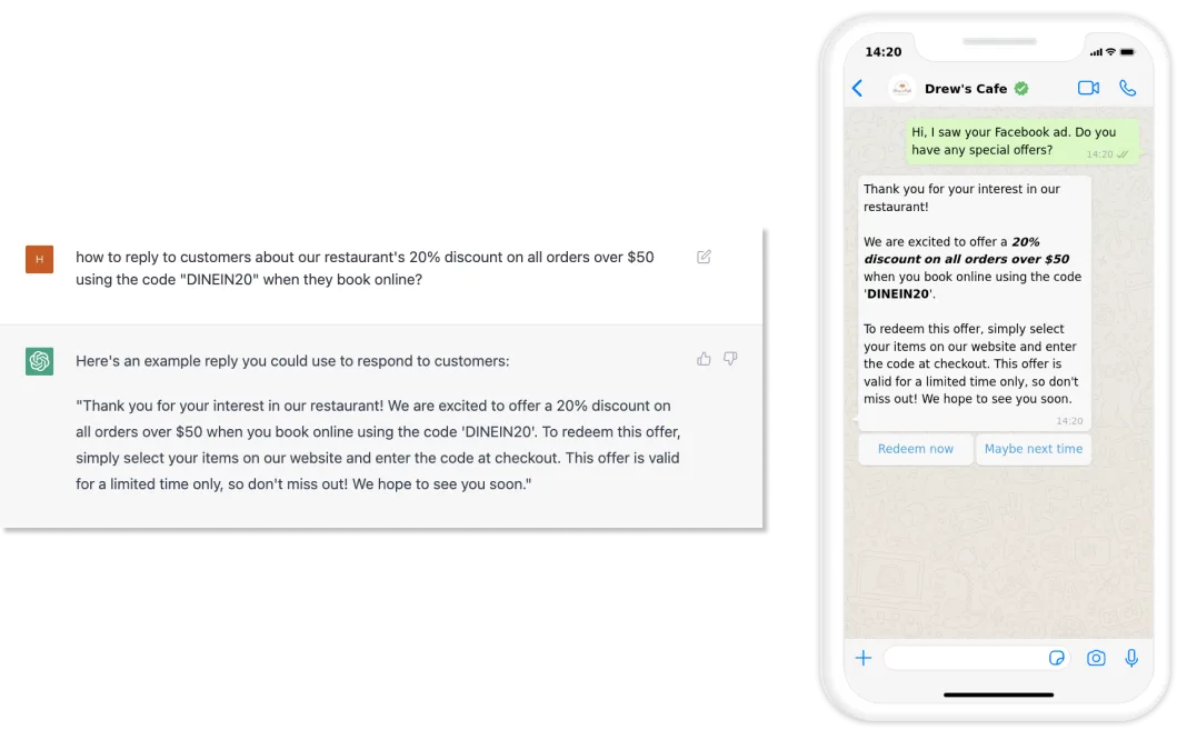 Restaurants can automate social media replies with ChatGPT