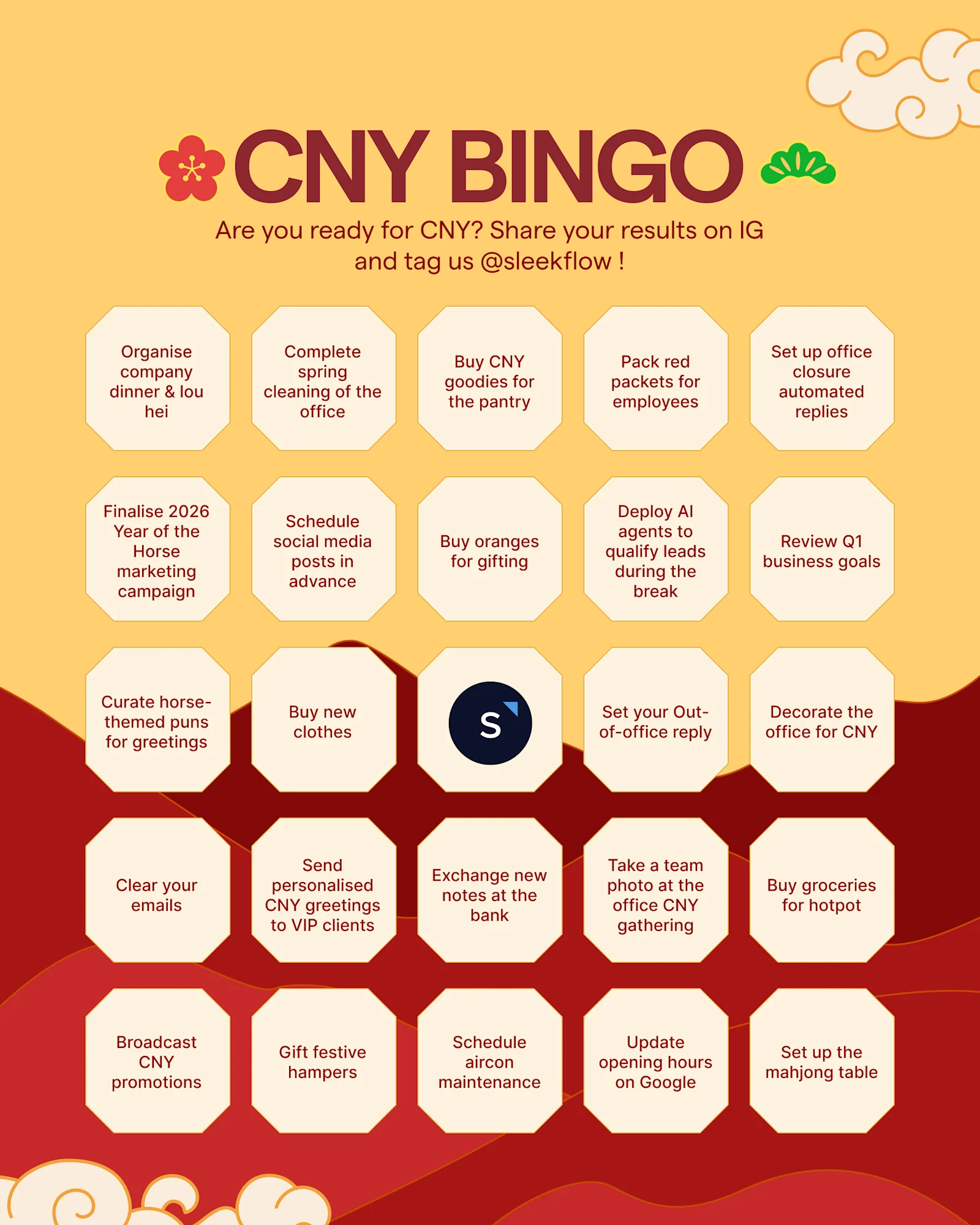 CNY bingo to share on social media and boost engagement