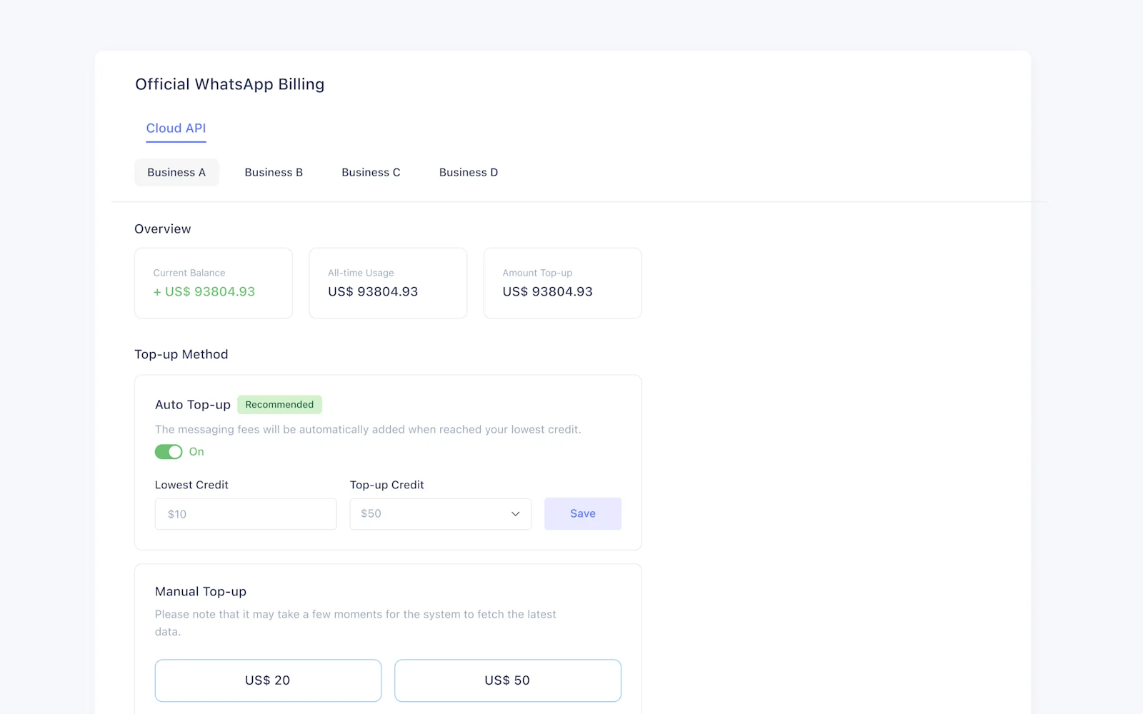 Gestione dell'account API di WhatsApp Cloud