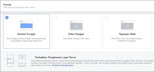Menentukan Format Iklan Facebook