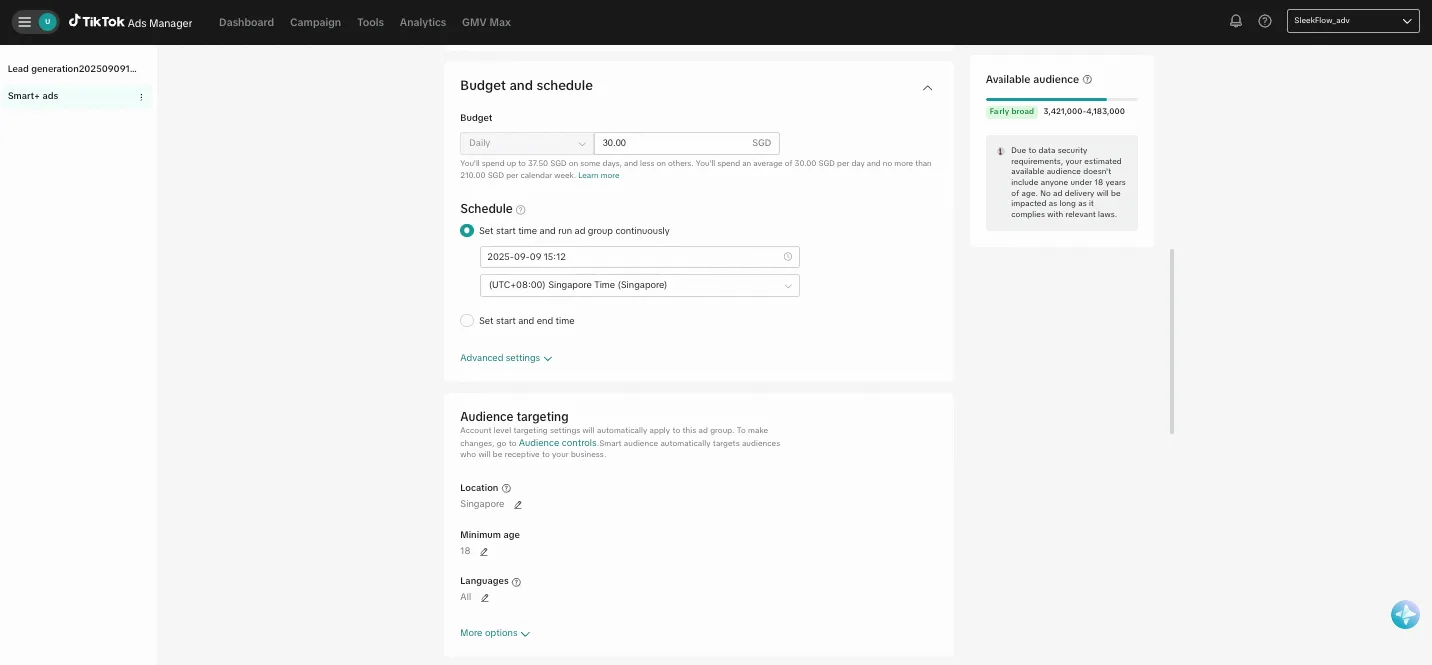Step 4 how to create tiktok messaging ads