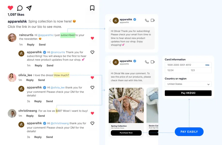 تعليقات الرد التلقائي على إنستغرام