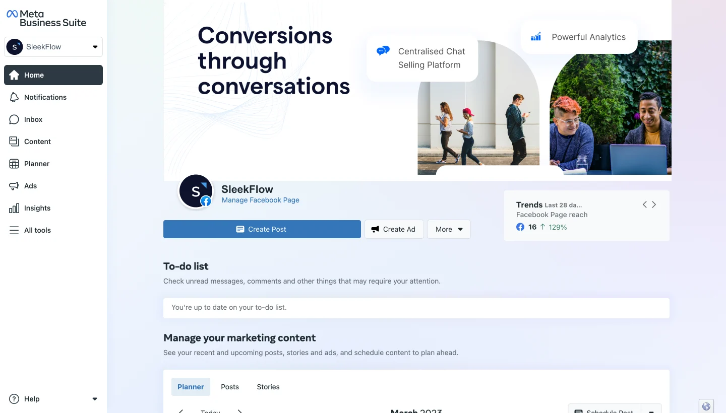 Collegamento dell'account Instagram Business a Meta Business Suite