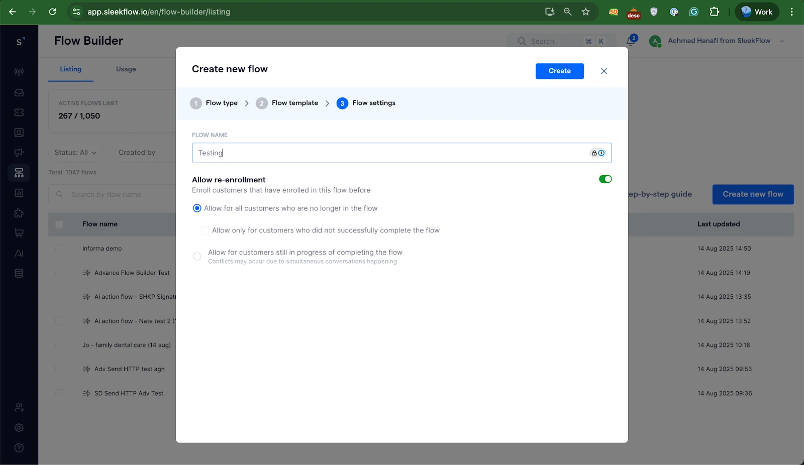 How to set up whatsapp automation using SleekFlow Step 5