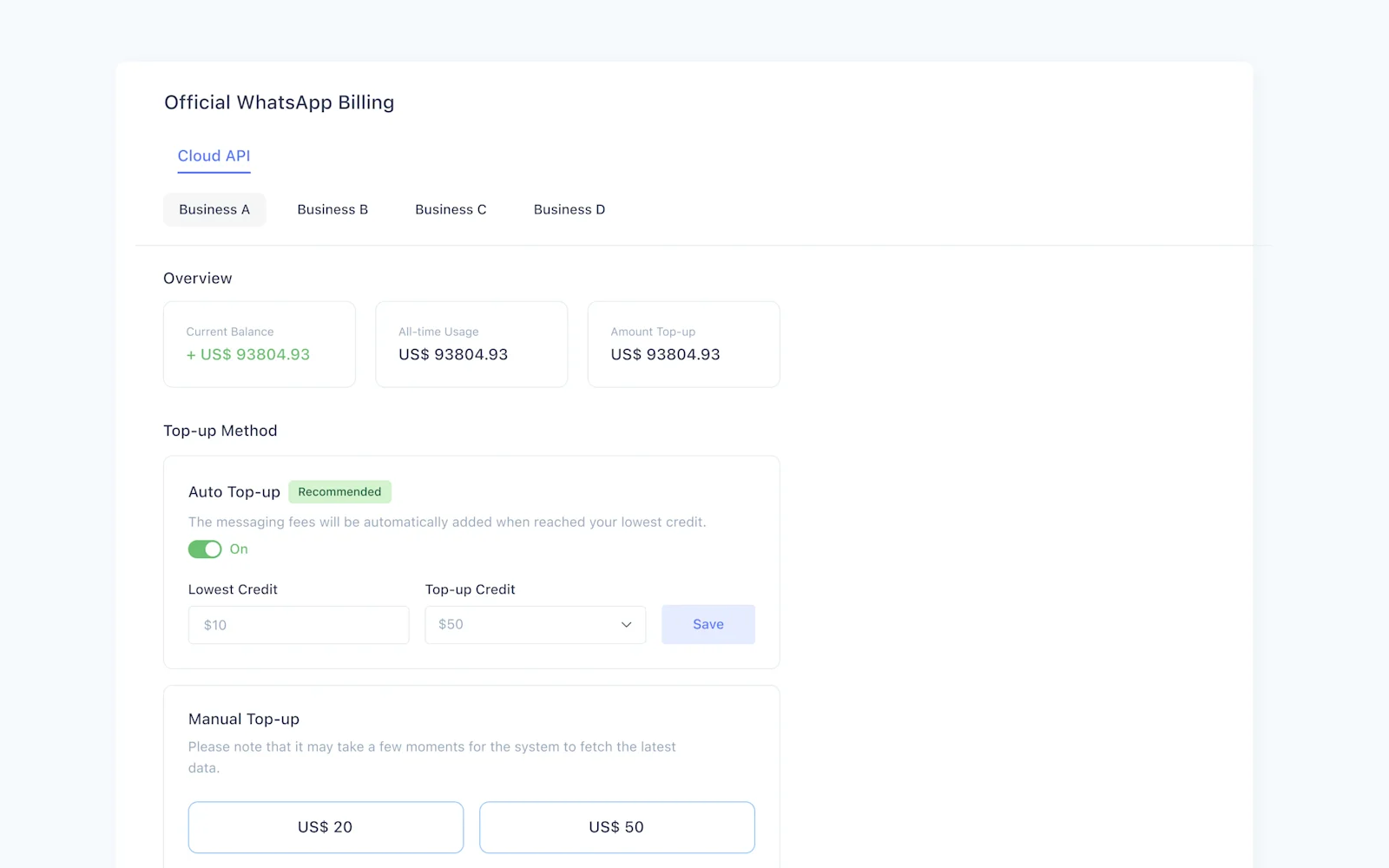 Gerenciamento de contas do WhatsApp Cloud API