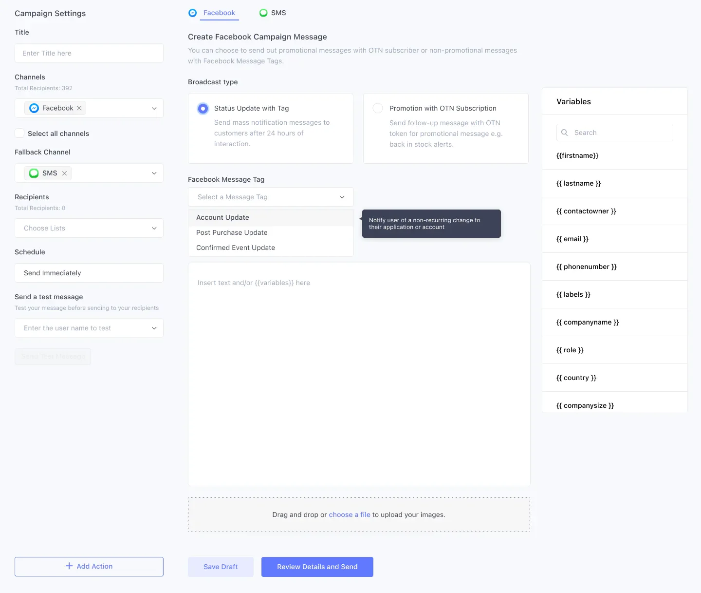 Envie listas de transmissão no Facebook Messenger com Tags de Mensagem