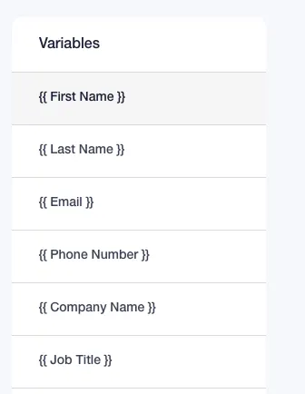 Setting variables for WhatsApp Business schedule message