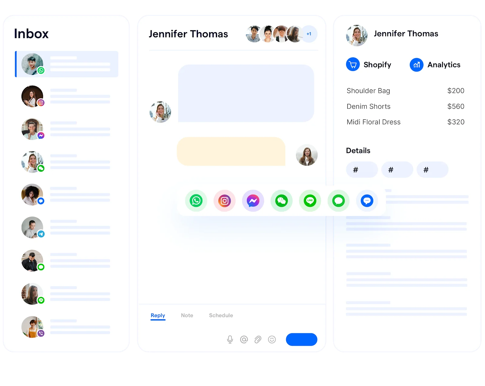 SleekFlow multi channel inbox features