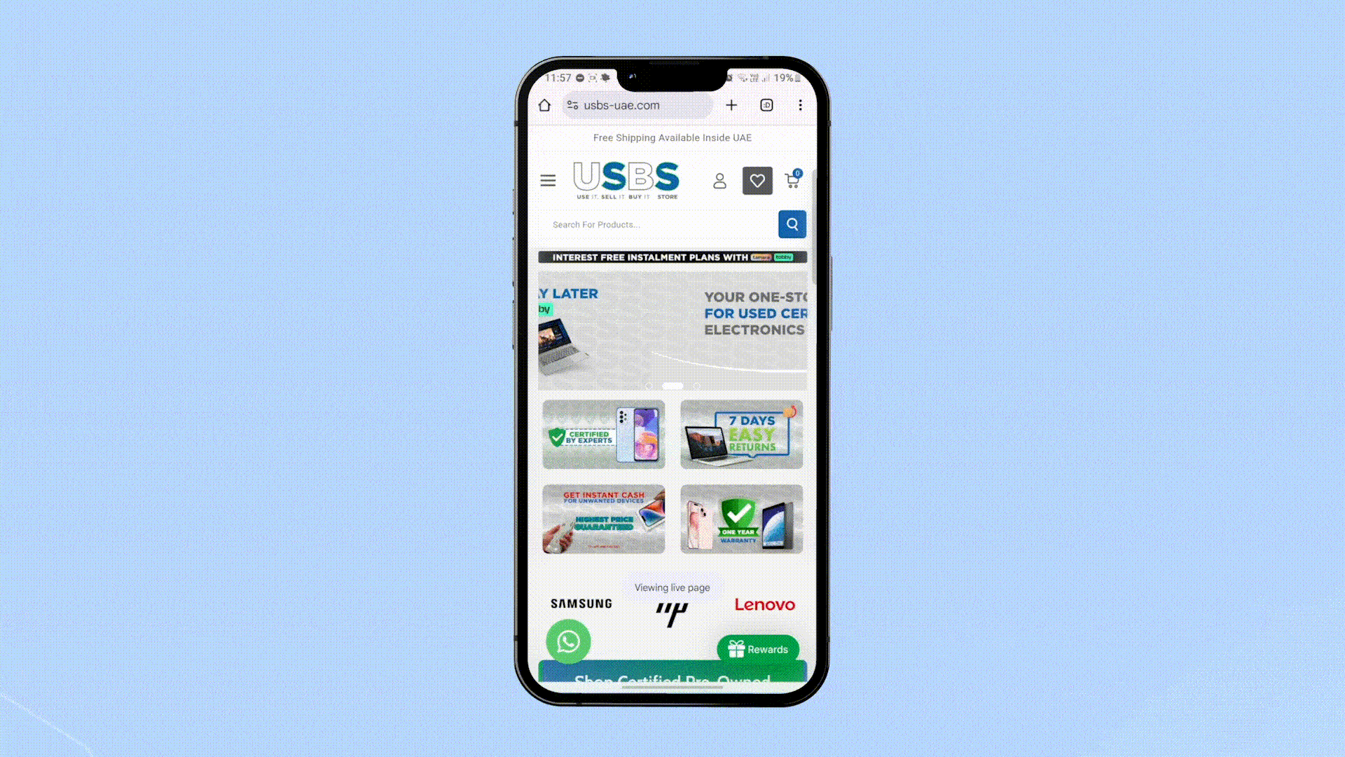 USBS UAE secondhand device chatbot flow