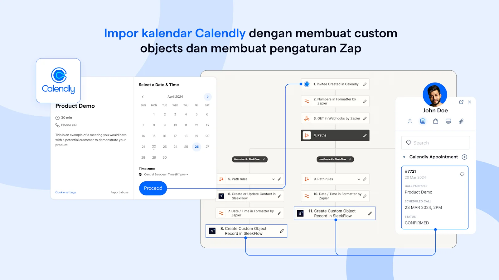 Impor kalendar Calendly dan membuat custom objects