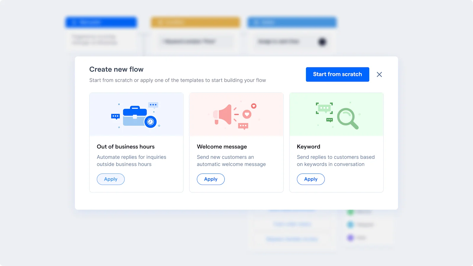 Template flow builder sesuai industri