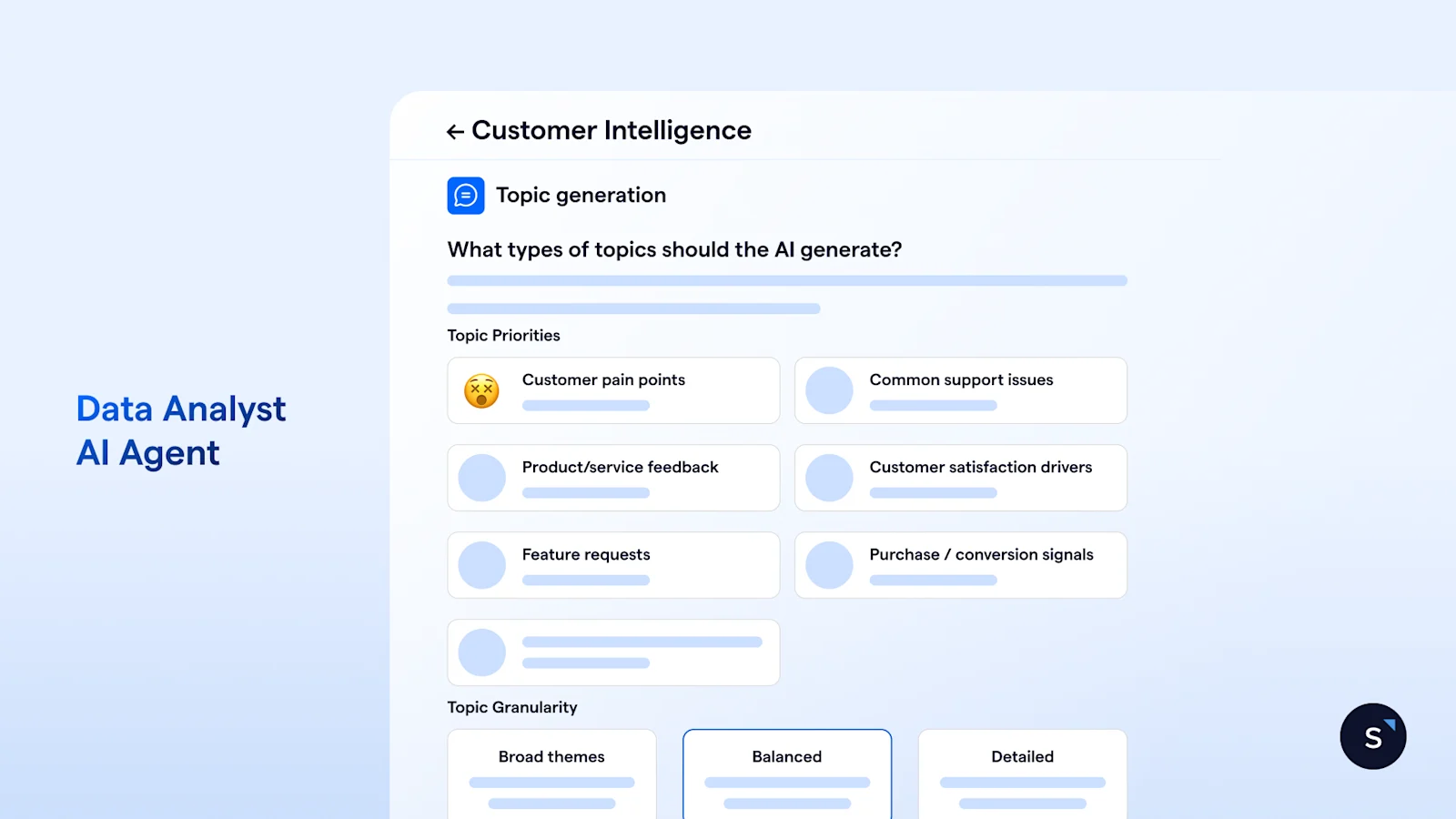 SleekFlow Data Analyst Agent guides users to build the CX intelligence dashboards with simple questions.