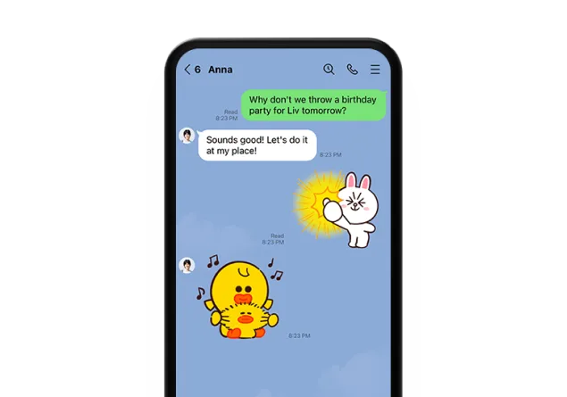 LINE messaging app chatbox