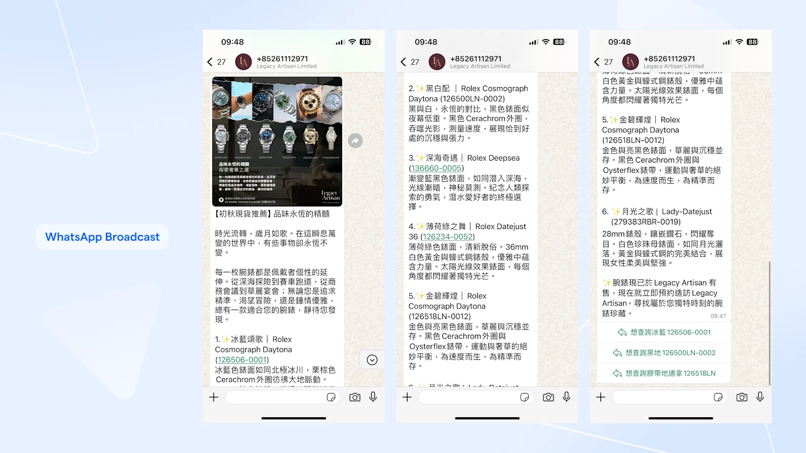 Legacy Artisan WhatsAPp Broadcast