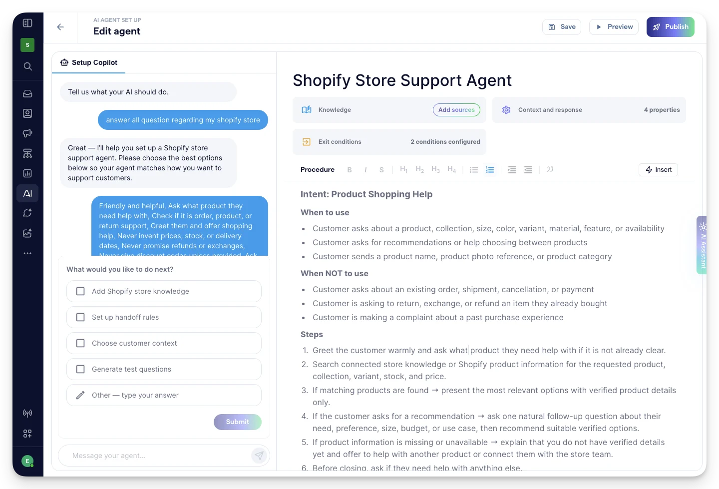 ai agent setup