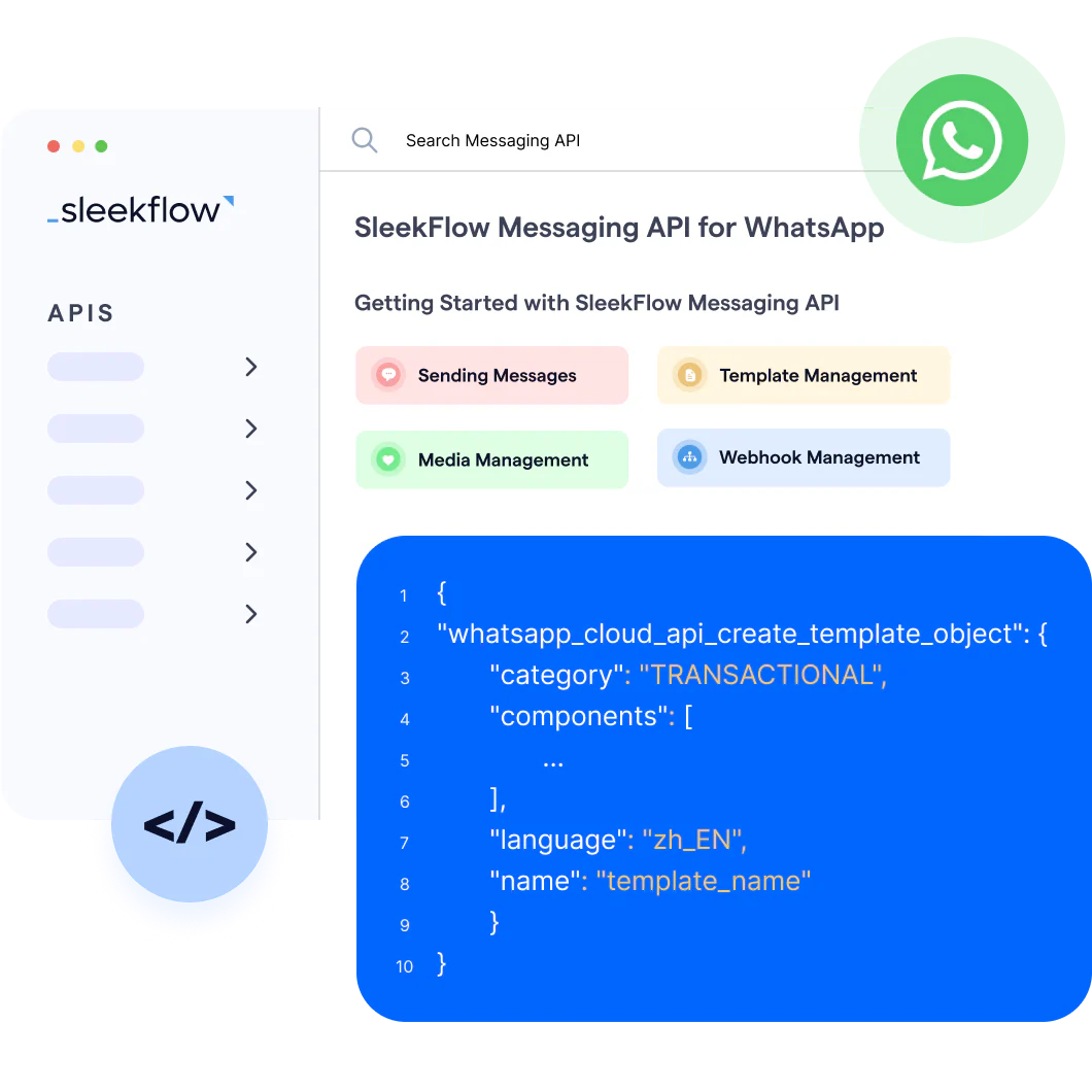 Messaging API for WhatsApp integration