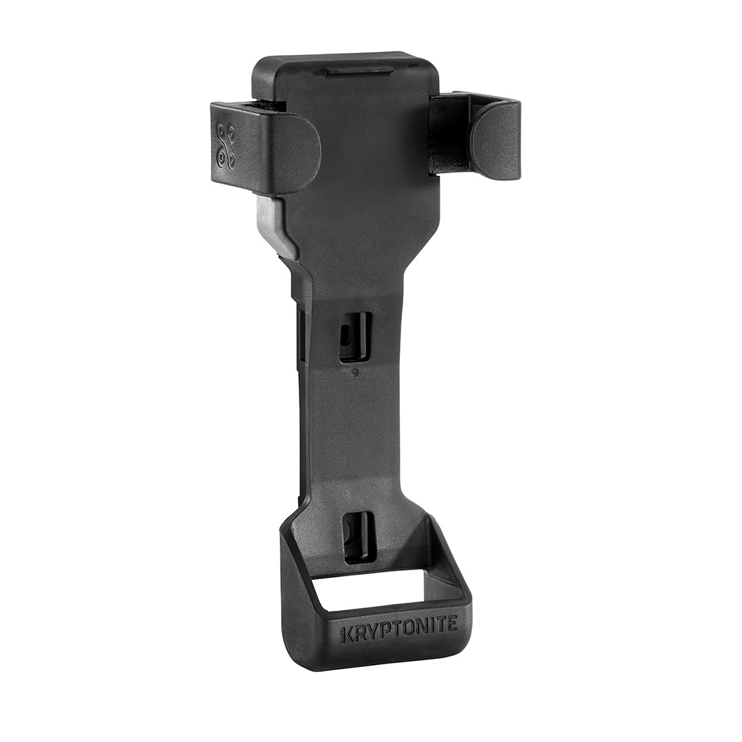 Kryptonite folding lock on white background closeup