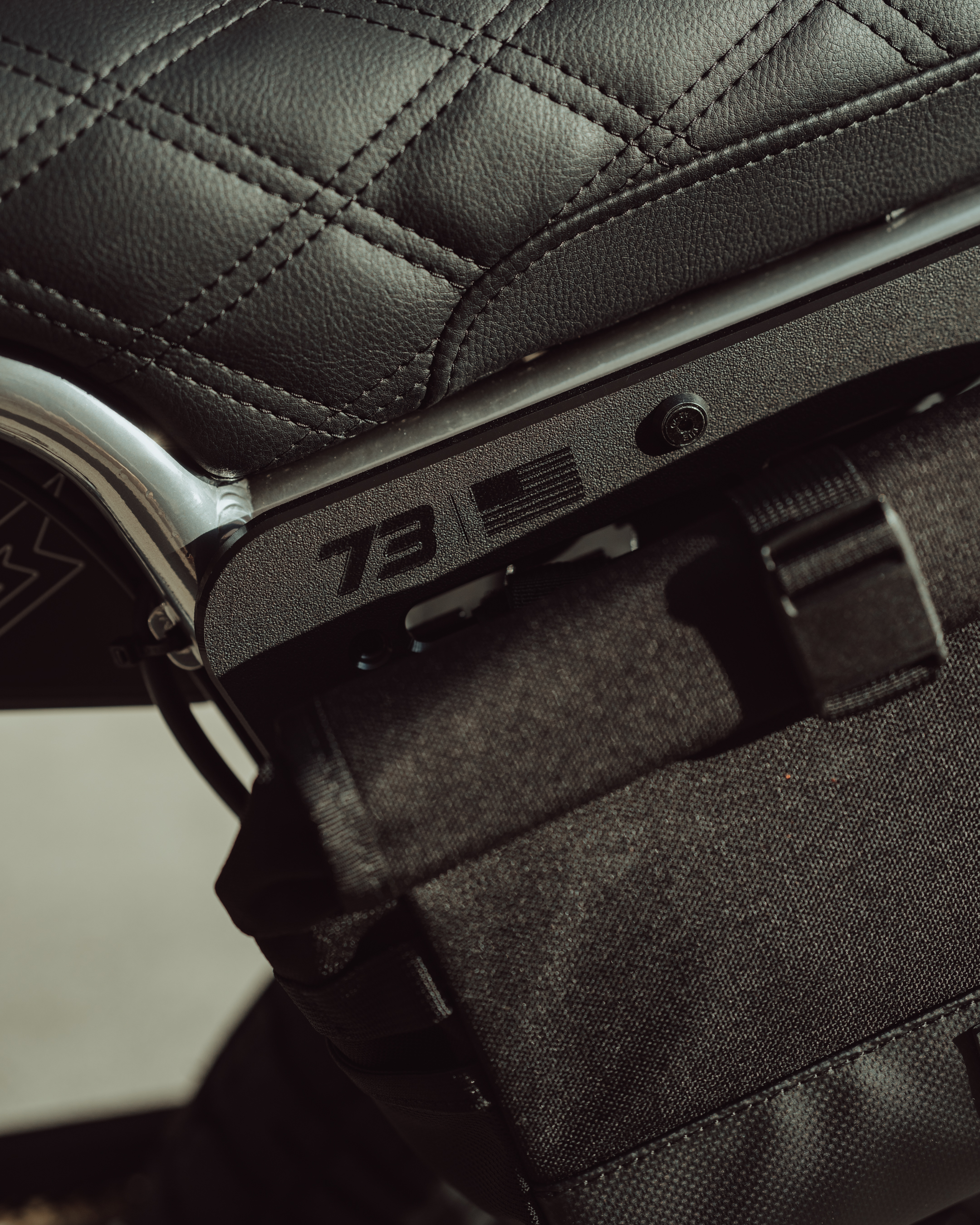 Close up Lifestyle shot from side view of Side Molle Panel Set for ZX/Z MIAMI with bags.