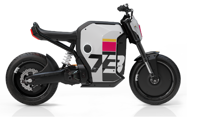 Side view of the Super 73 C1X to compare height to human silhouette