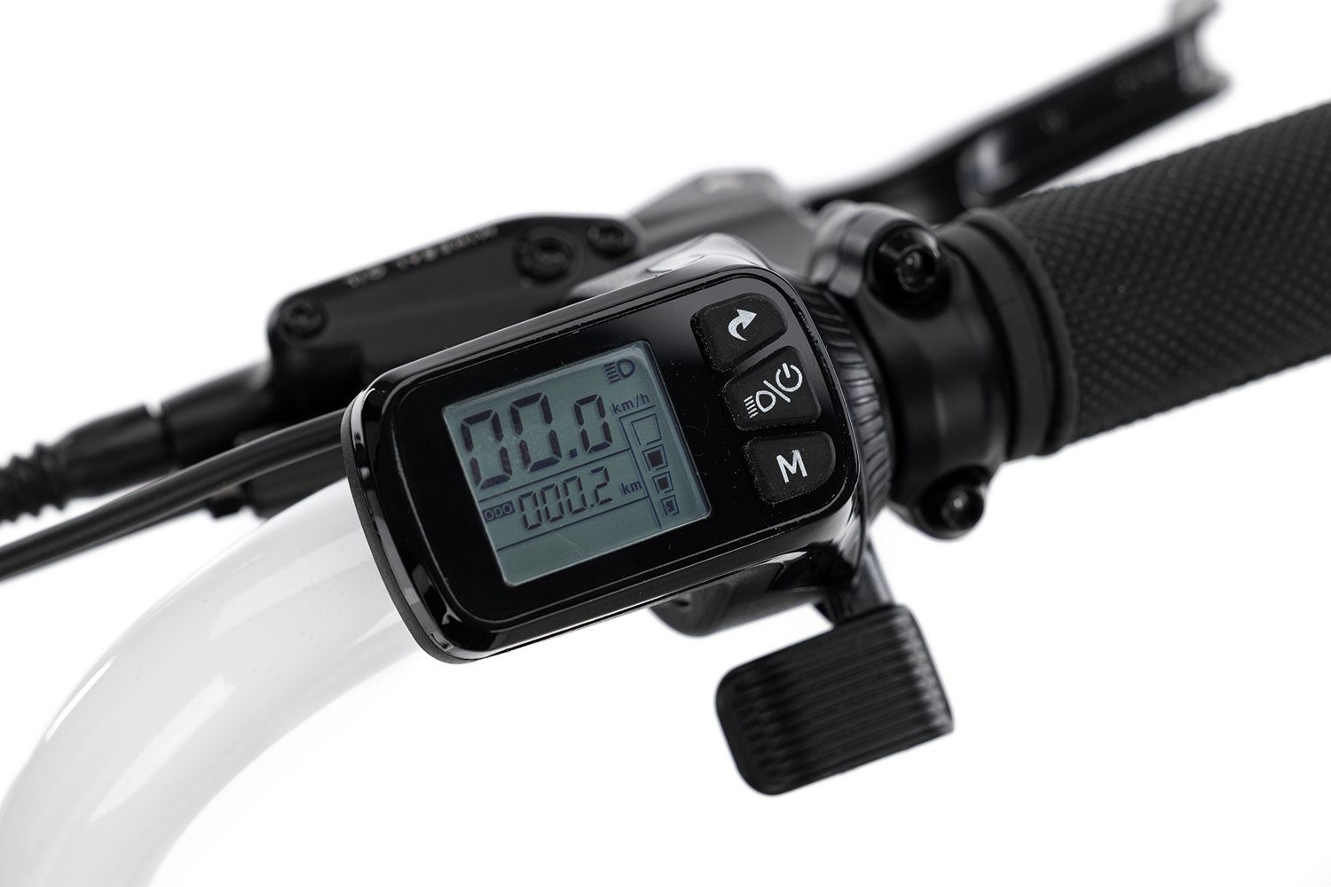 Closeup of the Super73-S1 in white controller