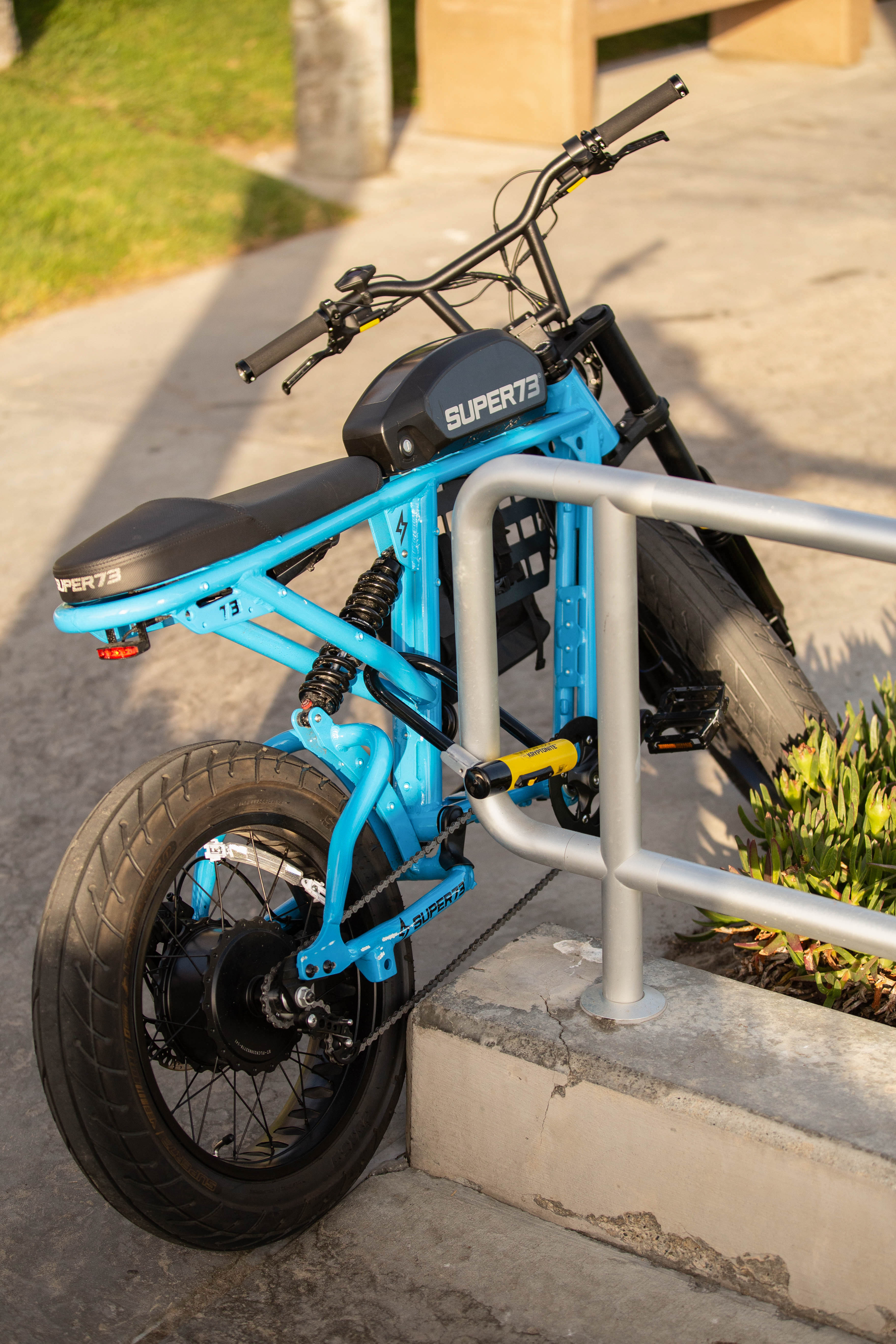 Lifestyle image of Kryptonite U Lock on bike