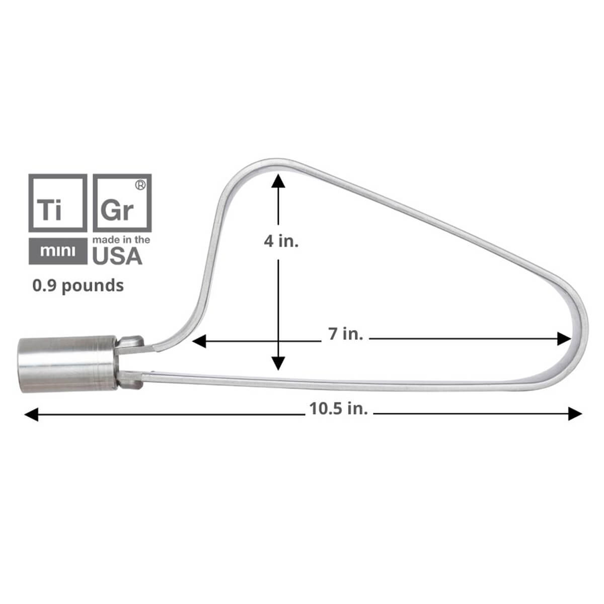 TiGr Mini Bike Lock measurements on bike on white background.