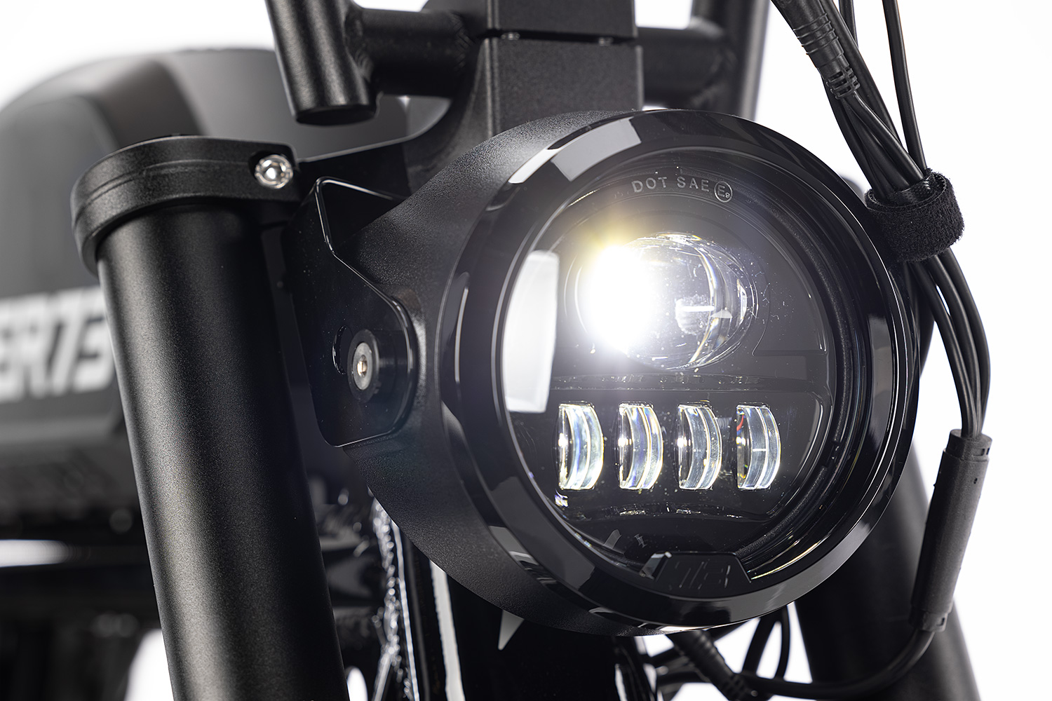 Closeup of the R Brooklyn headlight