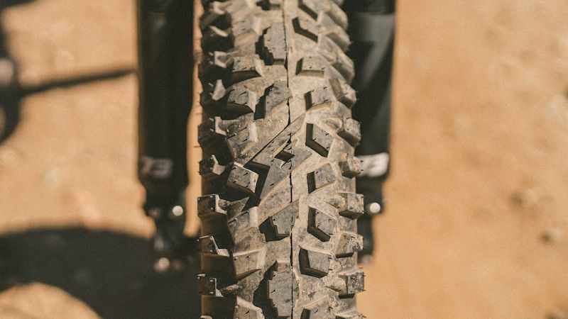 Super73 PDP RXMojave Tires Closeup of the aggressive tread pattern on the Super73-RX Mojave.