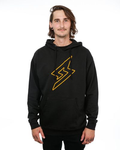 Front view of male model in Icon hoodie on white background.