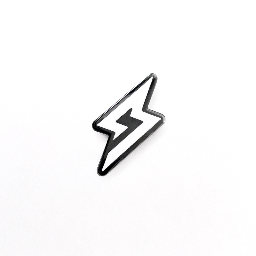 Front view of Super73 logo pin.