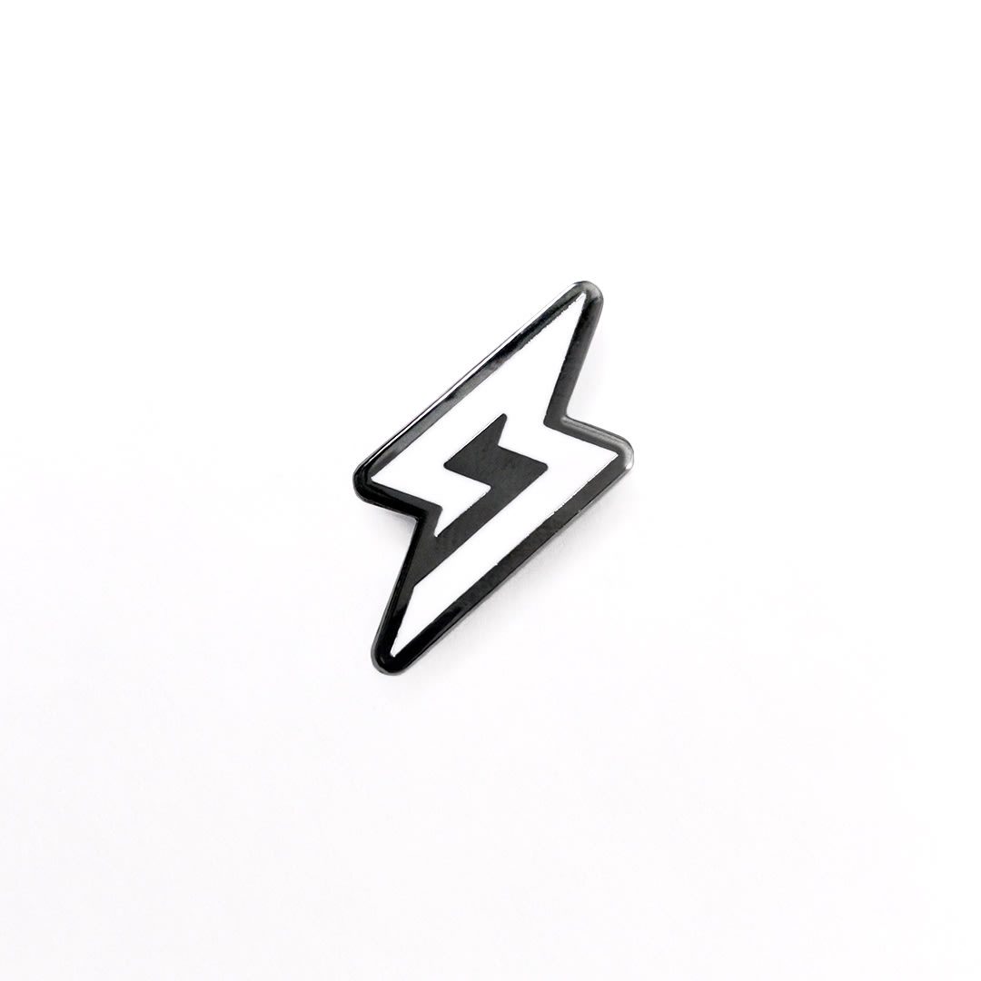 Front view of Super73 logo pin.