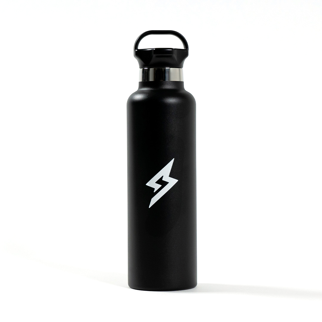 White 24oz Stainless Steel Bottle on white background.