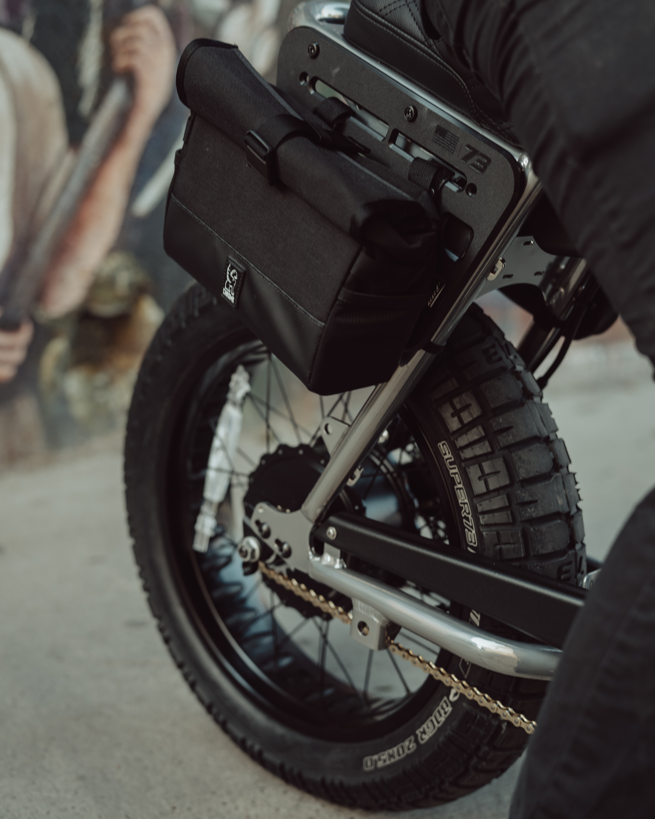 Close up Lifestyle shot of Side Molle Panel Set for ZX/Z MIAMI with bags.