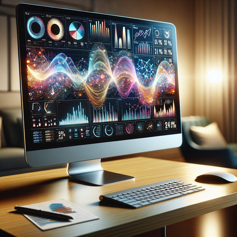 Charts and numbers on a computer screen.