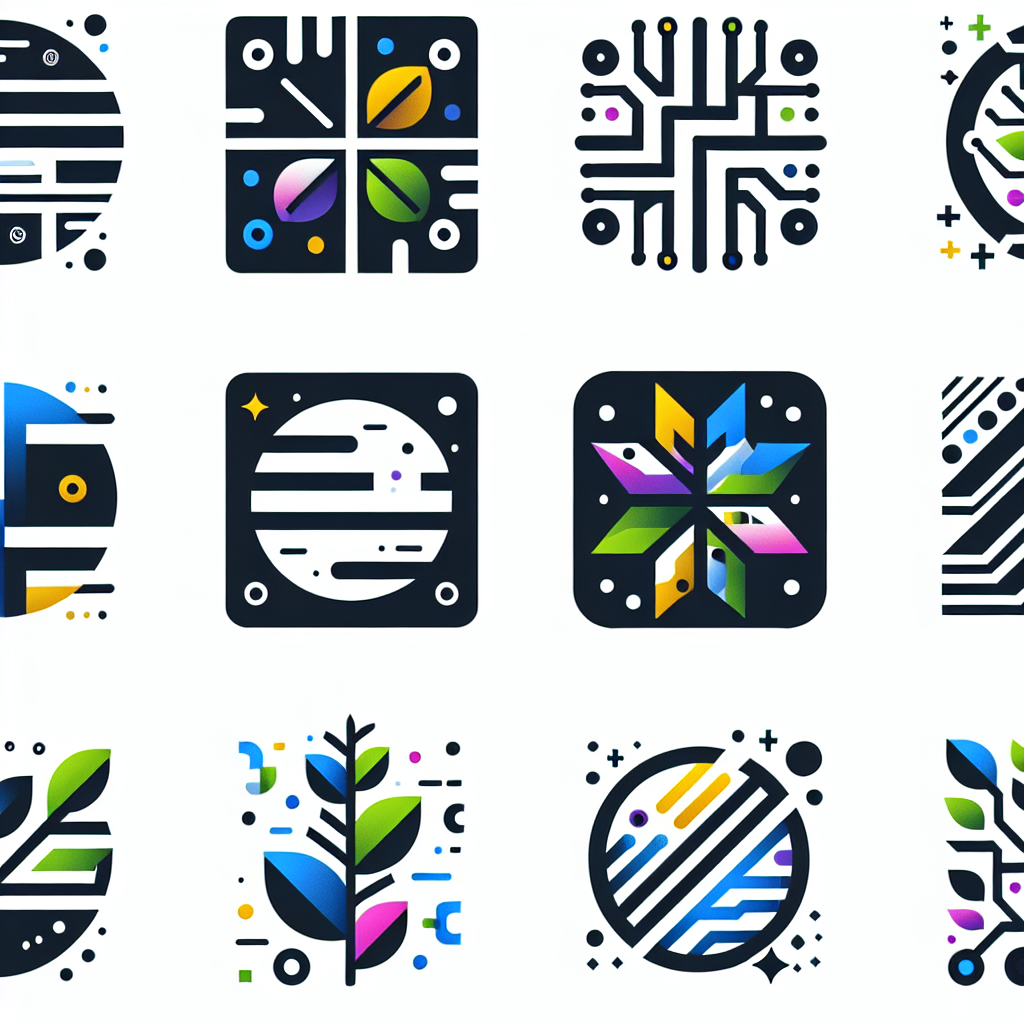 Seven logos of website builders.