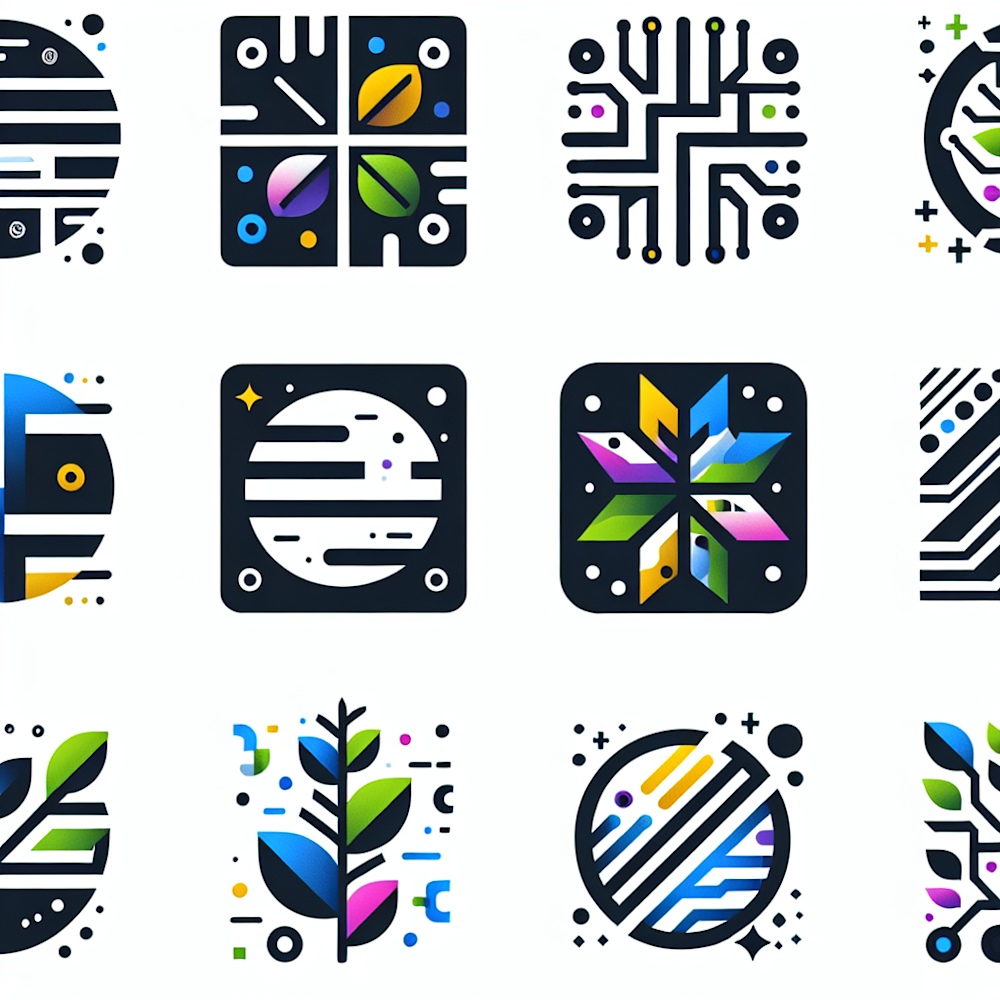 Seven logos of website builders.