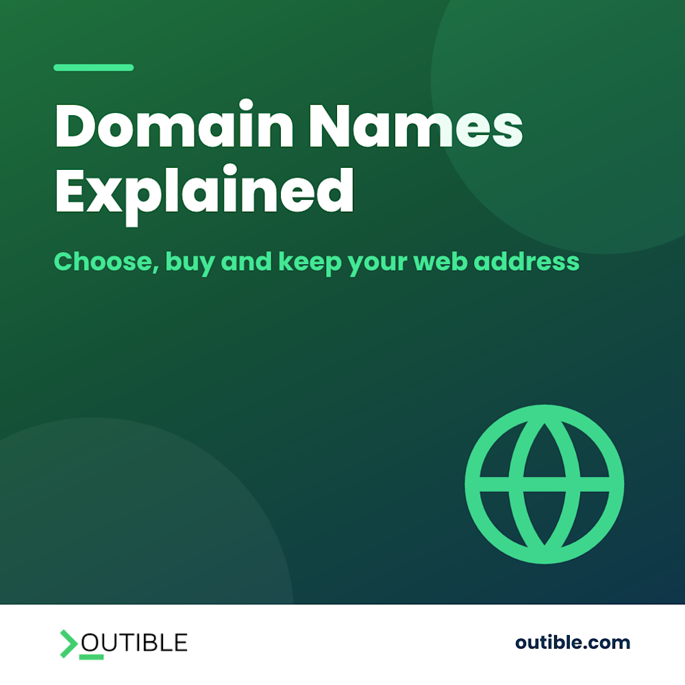 Domain Names Explained for Small Businesses: Outible blog cover