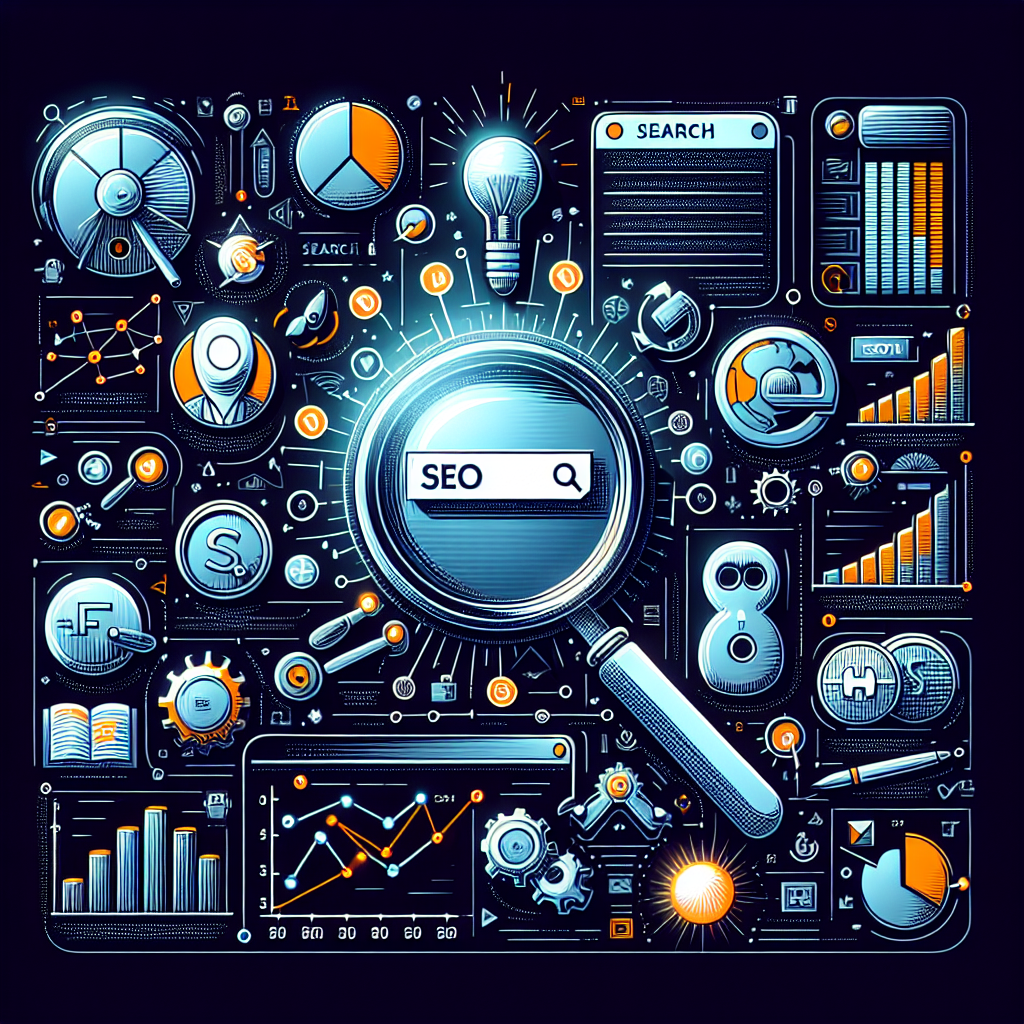 Website elements highlighting SEO strategies.