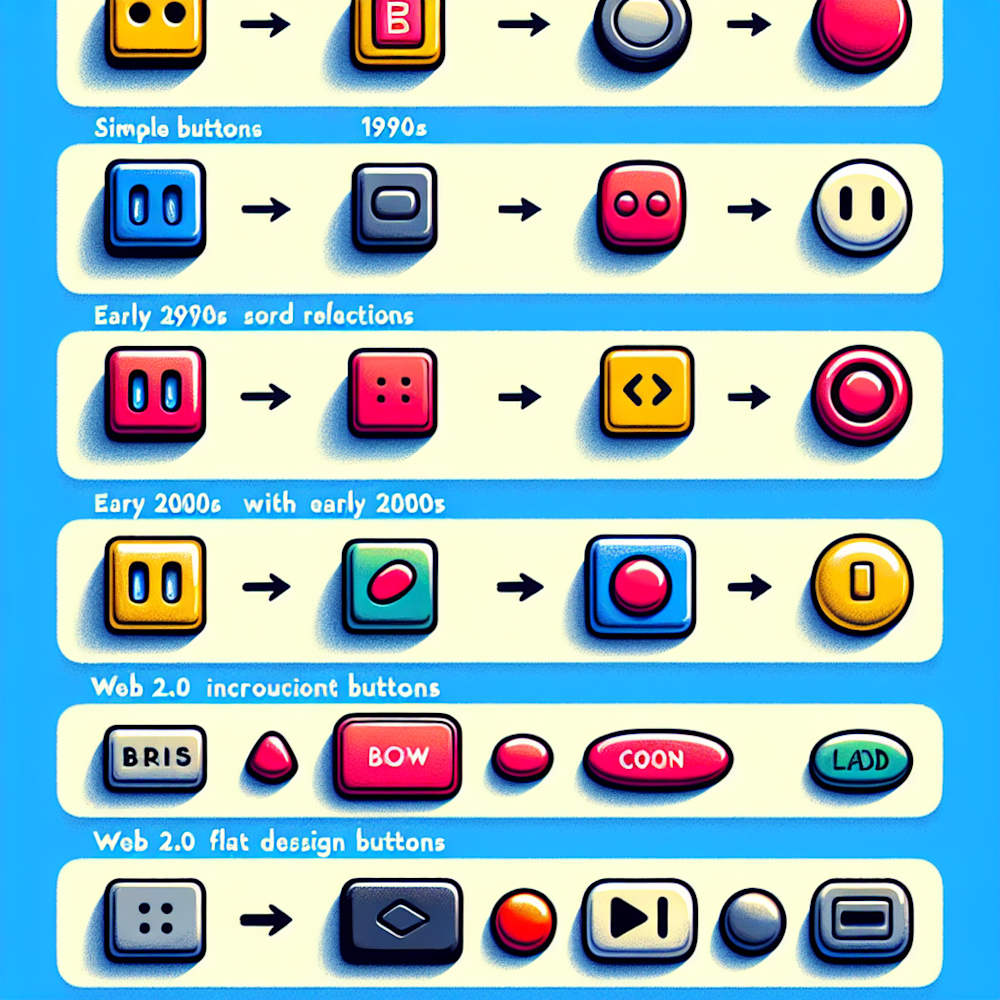 Different stages of web button evolution.