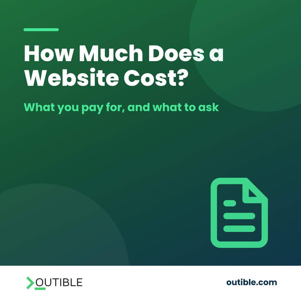 How Much Does a Website Cost?: Outible blog cover (refreshed 2026-10-23)