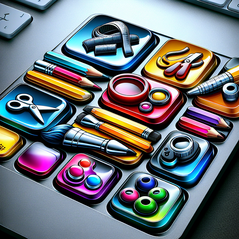 A keypad with different design tools.