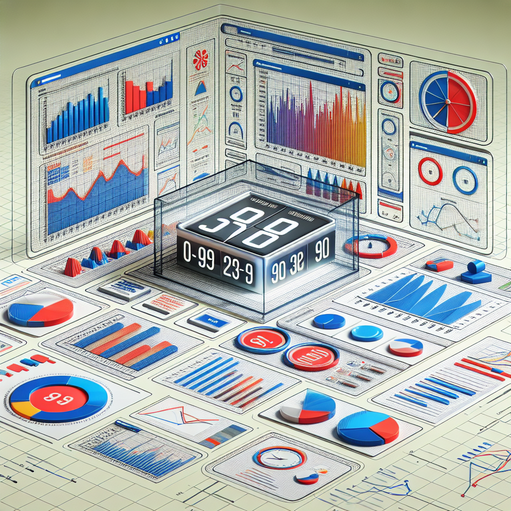 A timer overlaid on a Google Analytics dashboard.