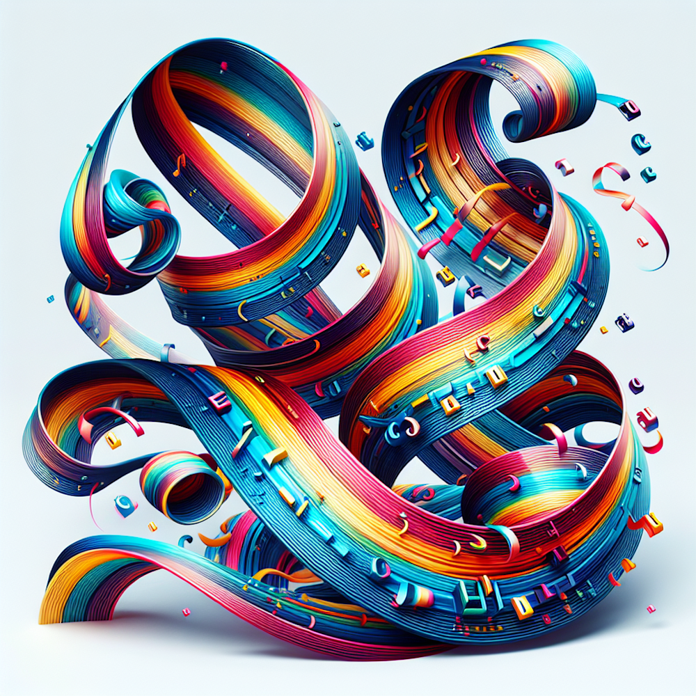 A brightly colored CSS-coded graphic ribbon.