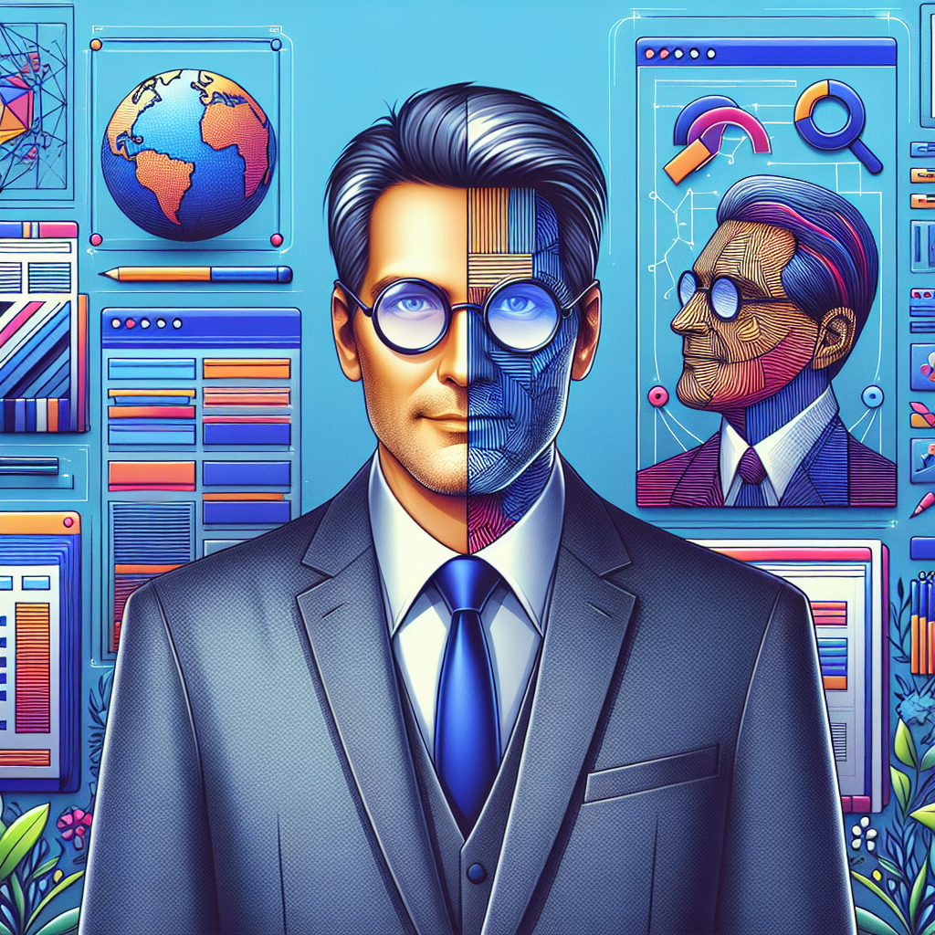 "Arisman posing with his iconic web designs"