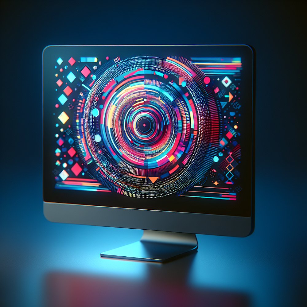 Animated design on a computer screen.