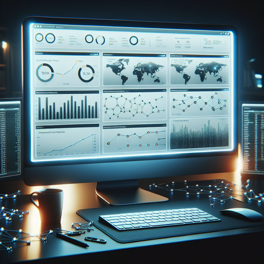 Computer screen with various backlink analysis graphs.