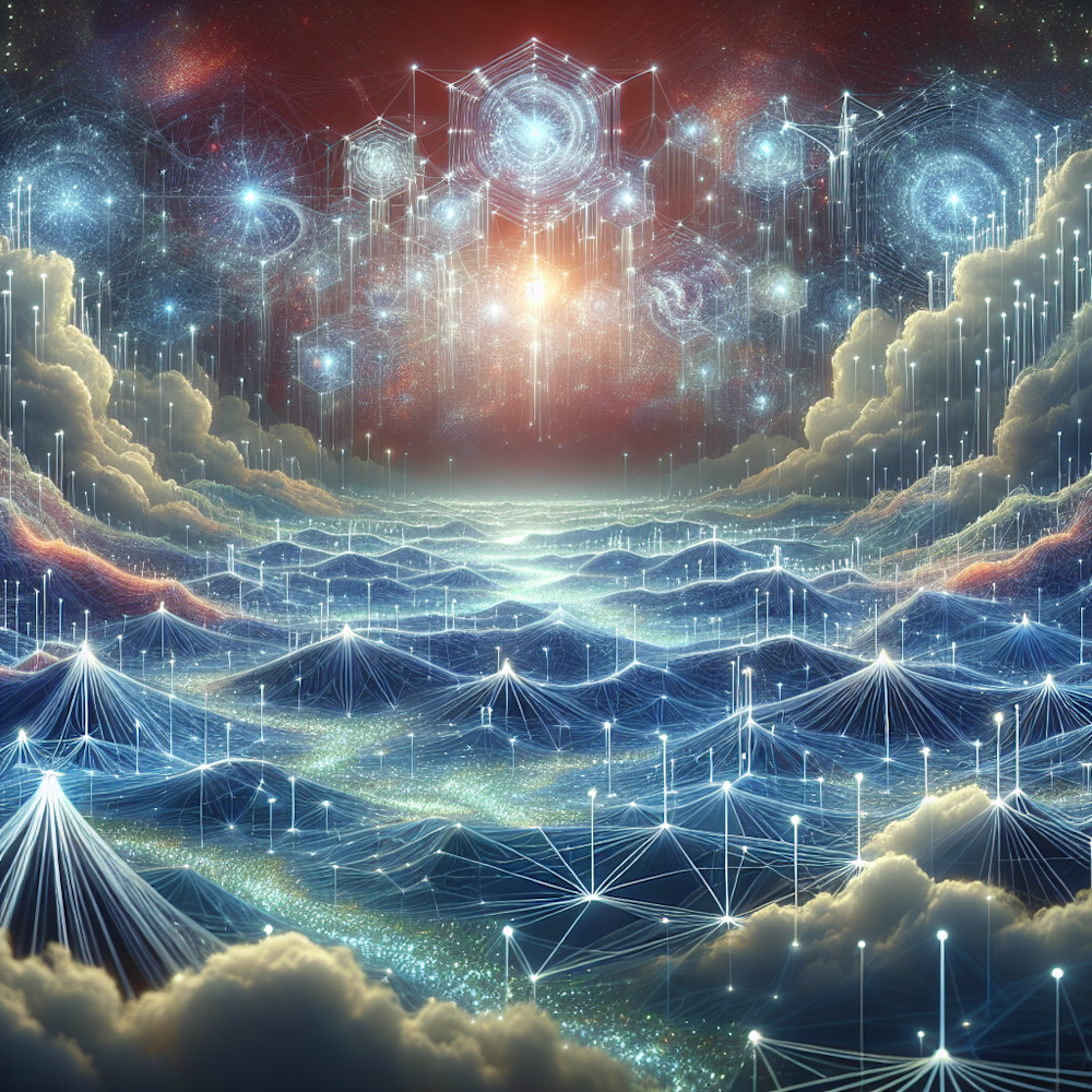 Web links connecting in a digital landscape.