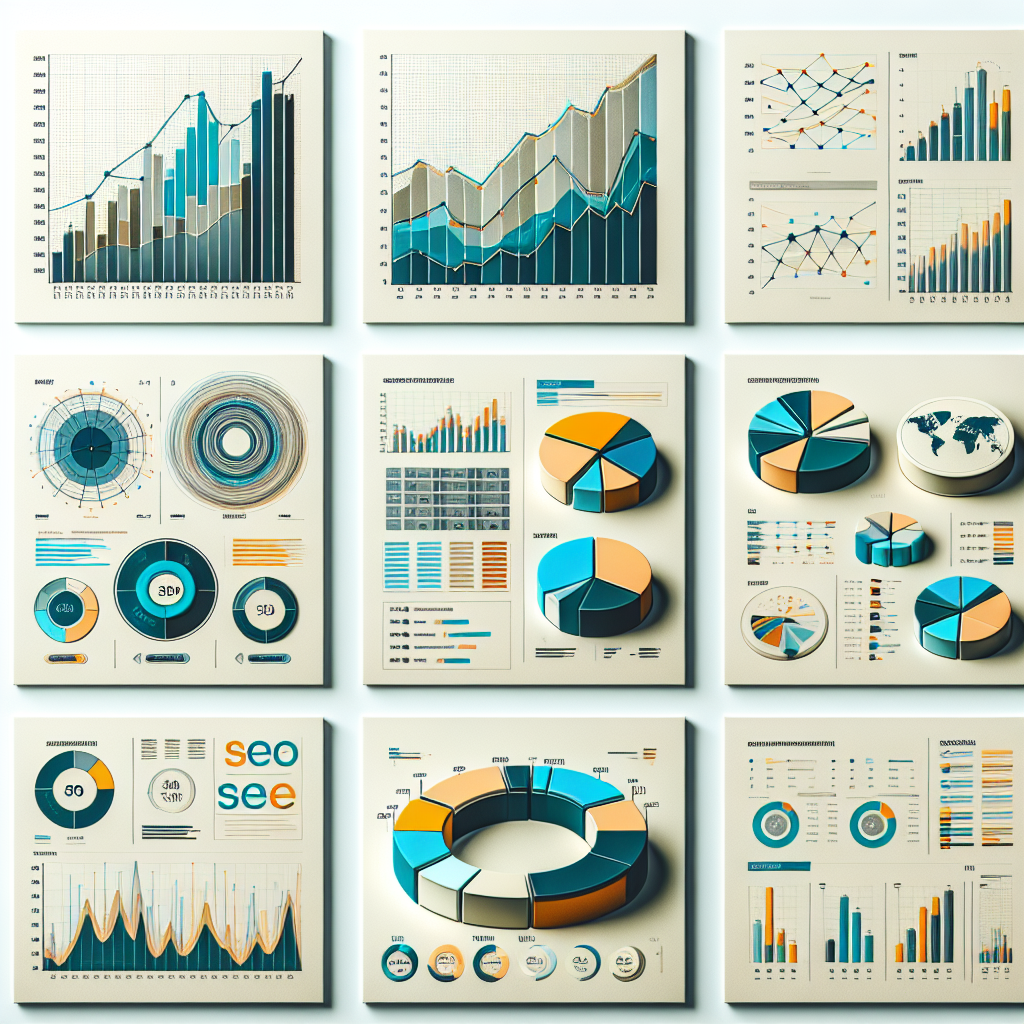 Graphs and charts displaying SEO data.