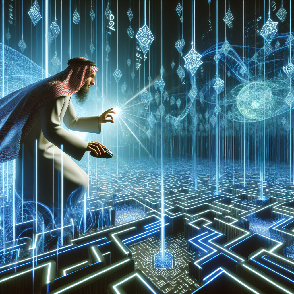 Person maneuvering through digital maze with clicks.